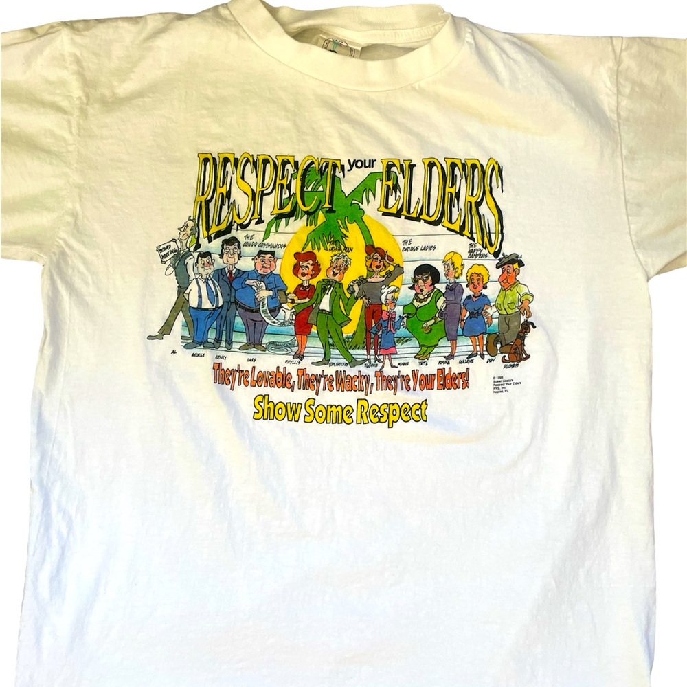 Vintage 1995 Respect Your Elders Tshirt Single Stitch Graphic L Florida Tourist